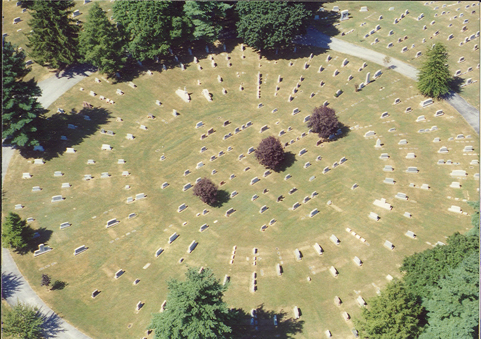 View of the Gettysburg Cemetery from the observation tower before it was removed