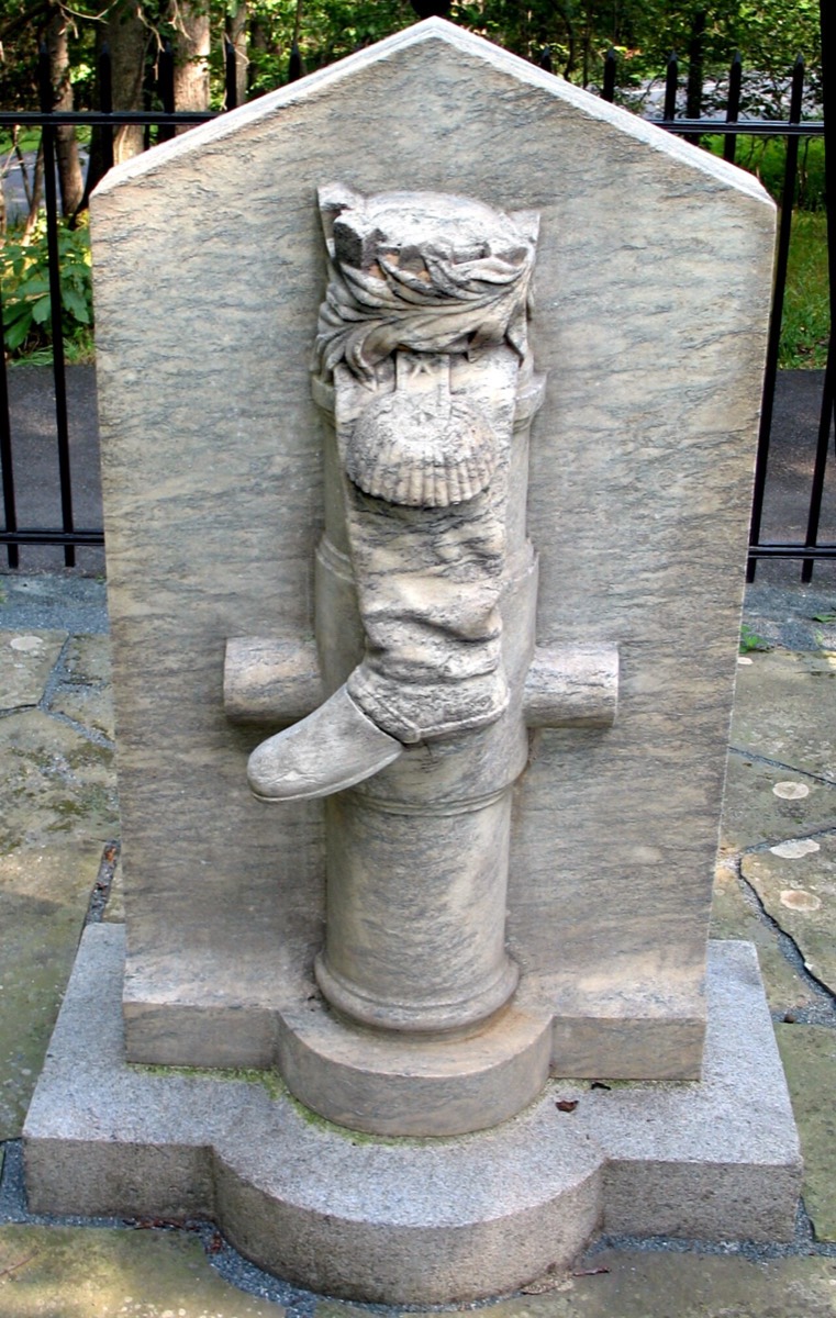 Boot Monument at Saratoga National Battlefield commemorating the wounded foot of Benedict Arnold. Photo by poster in August 2006.