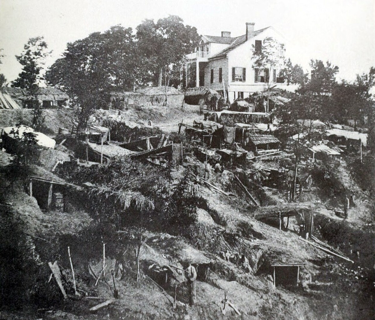 Shirley's House, also known as the White House, during the siege of Vicksburg, 1863.